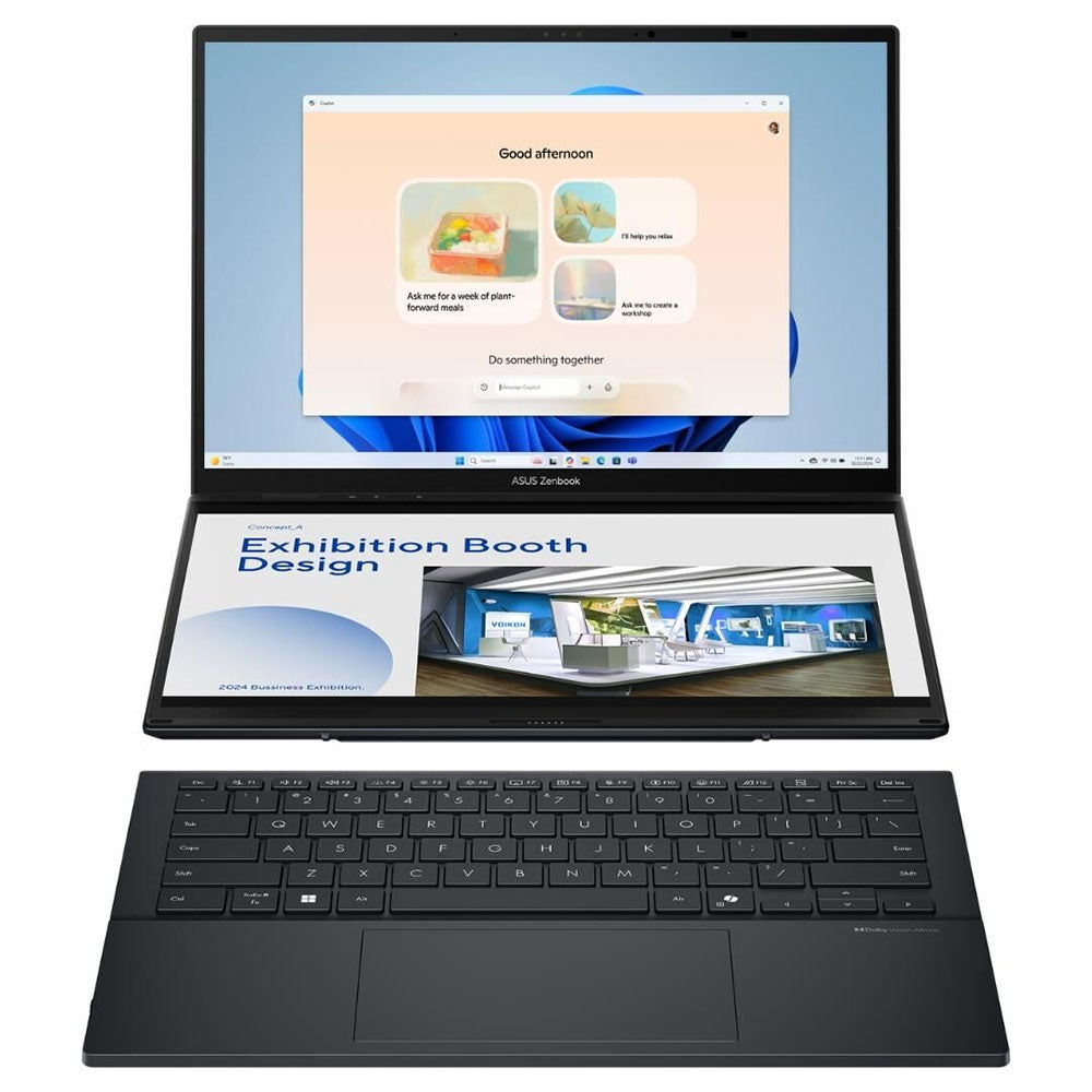ASUS Zenbook DUO Laptop - 14" 3K OLED Touch Dual-Screen - Intel Core Ultra 9 285H - 32GB RAM - 2TB SSD - Windows 11 - Inkwell Gray (UX8406CA-IS99T)