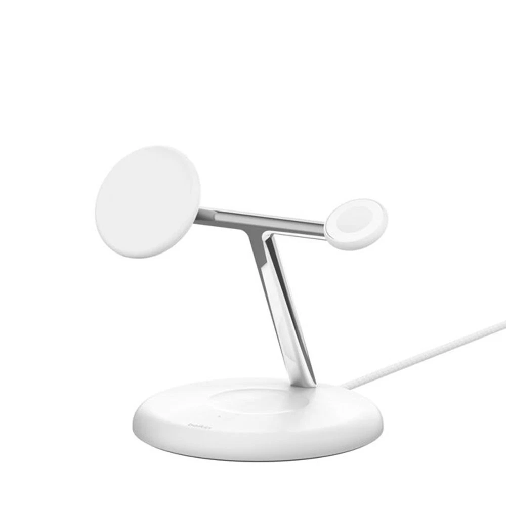 Belkin BoostCharge Pro 3-in-1 MagSafe Wireless Charger Stand - Power All Your Apple Devices - White Open Box