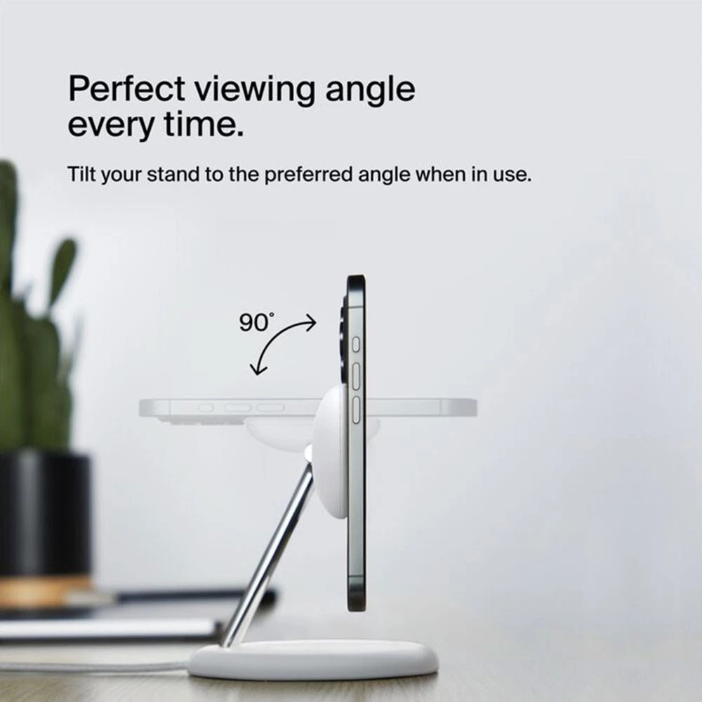 Belkin BoostCharge Pro 3-in-1 MagSafe Wireless Charger Stand - Power All Your Apple Devices - White Open Box