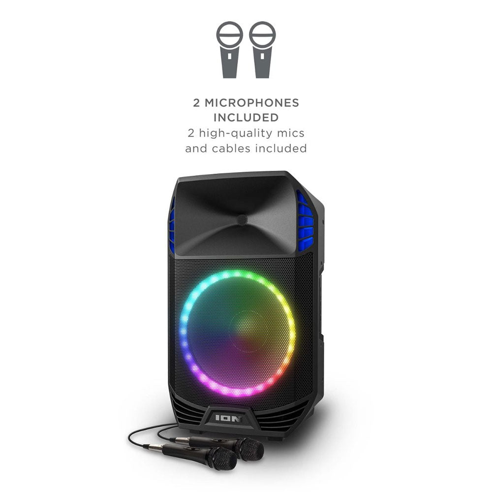 ION Total PA Extreme All-in-One - Bluetooth Speaker System - Multi-Color RGB Party Lights - Black Open Box