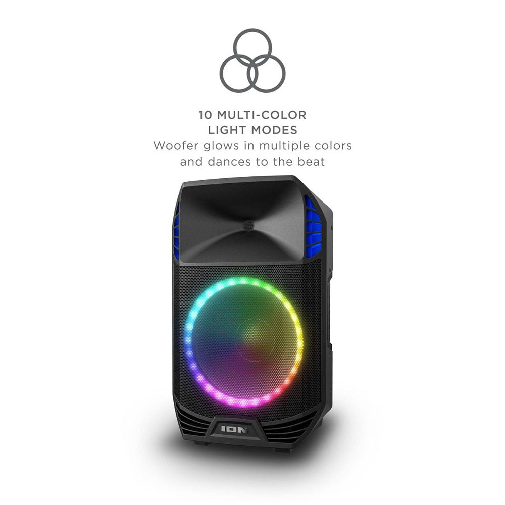 ION Total PA Extreme All-in-One - Bluetooth Speaker System - Multi-Color RGB Party Lights - Black Open Box