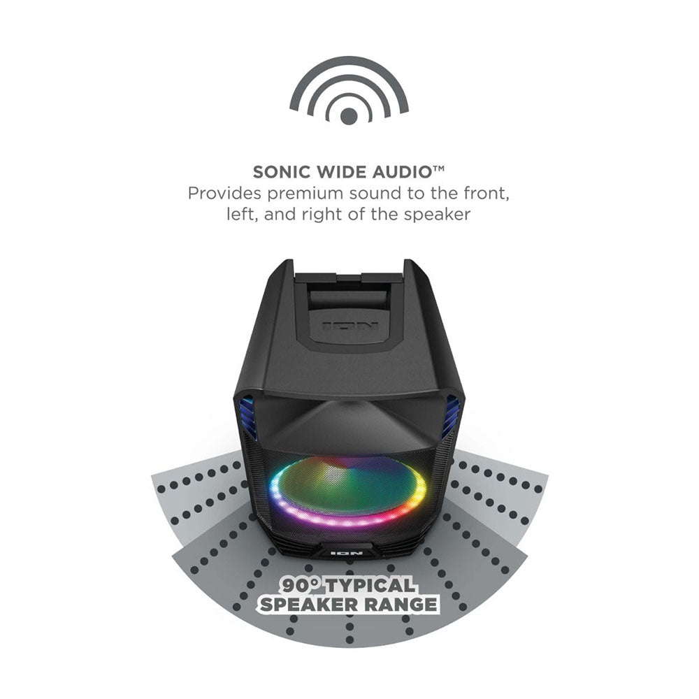 ION Total PA Extreme All-in-One - Bluetooth Speaker System - Multi-Color RGB Party Lights - Black Open Box