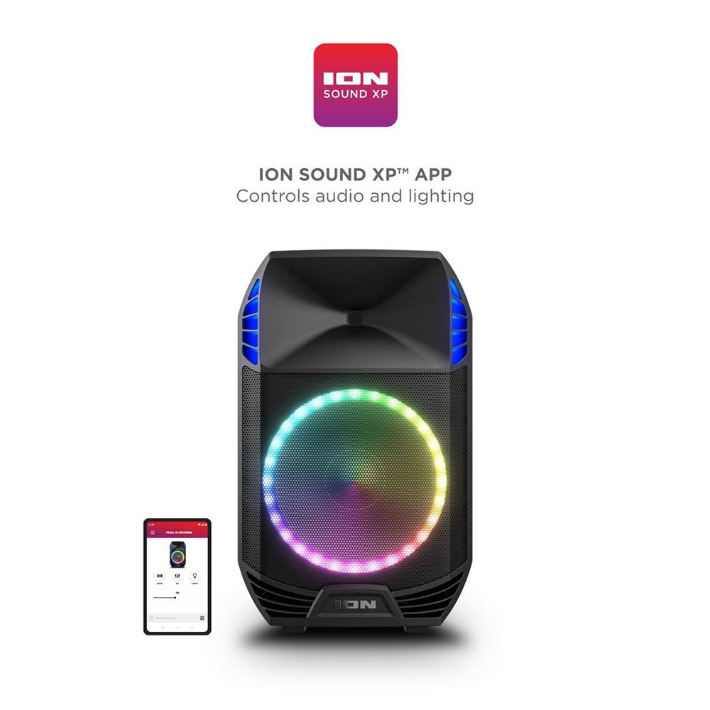 ION Total PA Extreme All-in-One - Bluetooth Speaker System - Multi-Color RGB Party Lights - Black Open Box