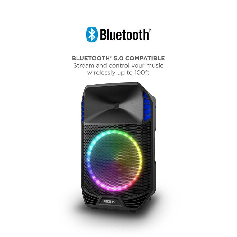 ION Total PA Extreme All-in-One - Bluetooth Speaker System - Multi-Color RGB Party Lights - Black Open Box