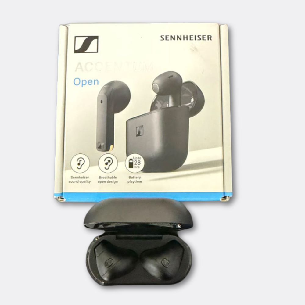 Sennheiser ACCENTUM Open True Wireless Earbuds - Lightweight Open-Ear Design - Black Open Box