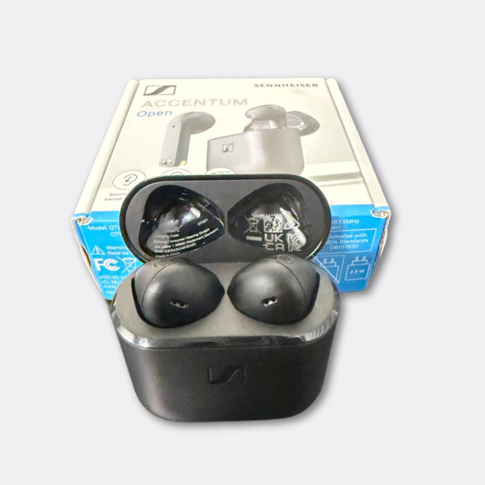 Sennheiser ACCENTUM Open True Wireless Earbuds - Lightweight Open-Ear Design - Black Open Box